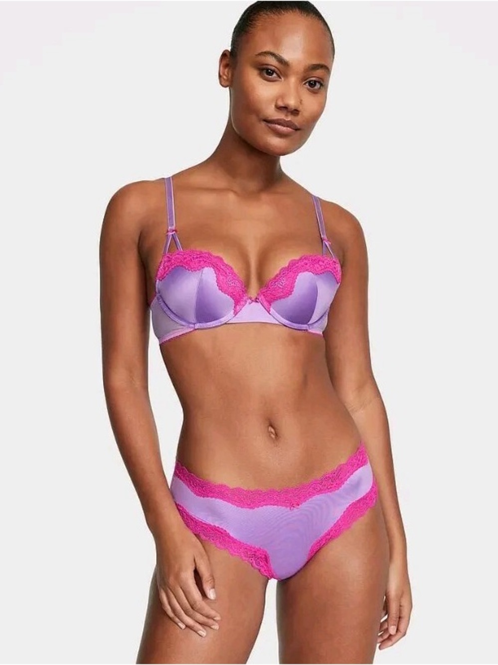 Victorias Secret Tease Lace Trim Bra & Brief Panty Set